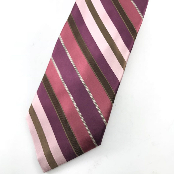 Ted Baker Diagonal Stripe Silk Necktie Tie - Picture 1 of 5